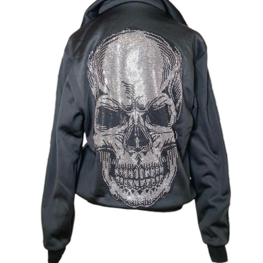 Black Skull Embellished Jacket
